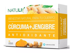Curcuma + Jengibre X 30 Caps. Natuliv Con Vitamina C Sabor Sin sabor