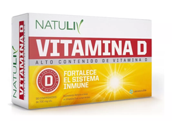 Natuliv Suplemento Vitaminico Vitamina D X 30 Comprimidos Sabor Neutro