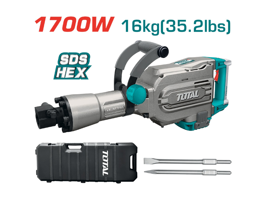 Martillo Demoledor 1700w. INDUSTRIAL TOTAL TH215456-4