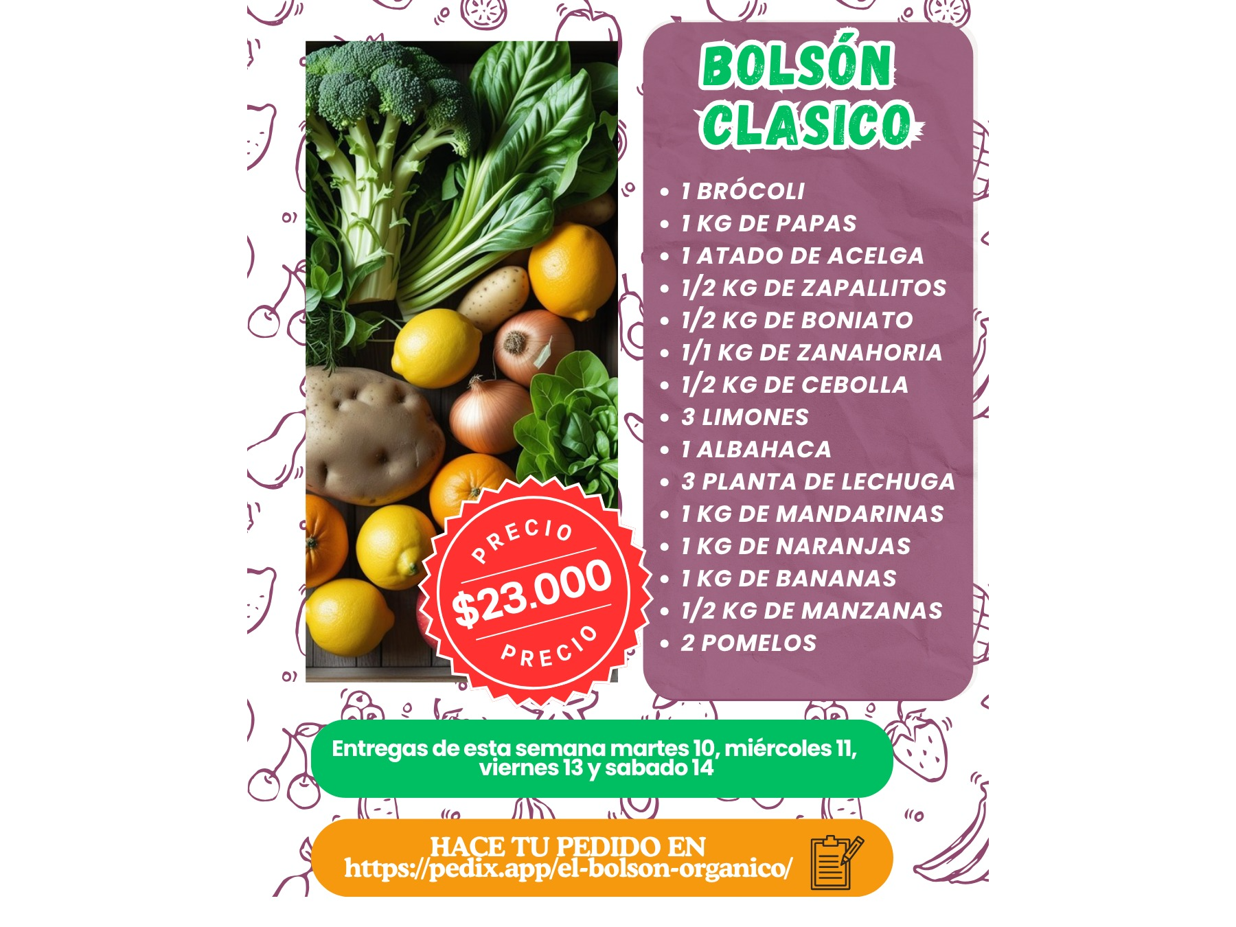 BOLSÓN  CLÁSICO  MAS 30 UNIDADES DE HUEVOS DE CAMPO
