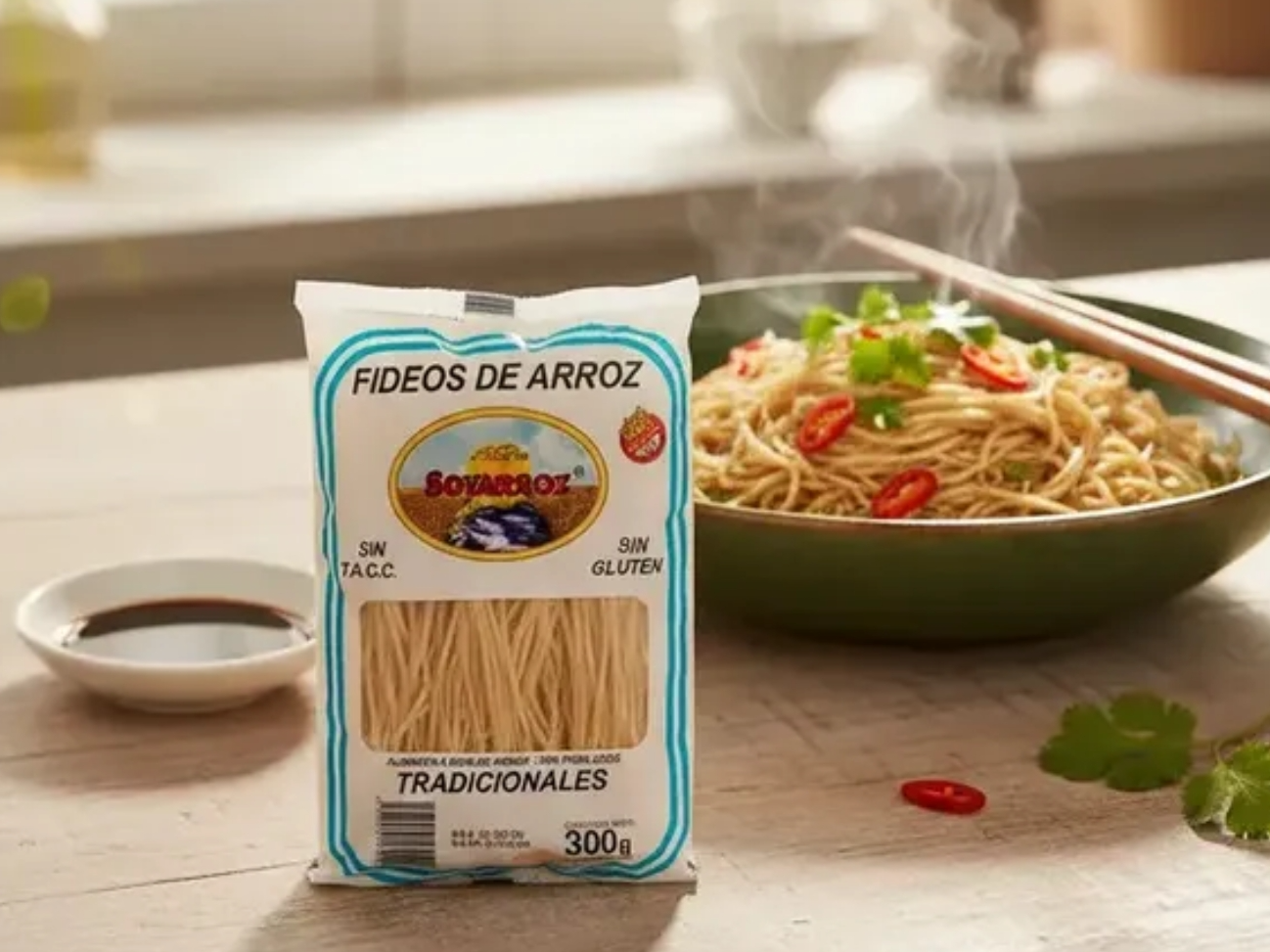 Fideos de arroz sin tac