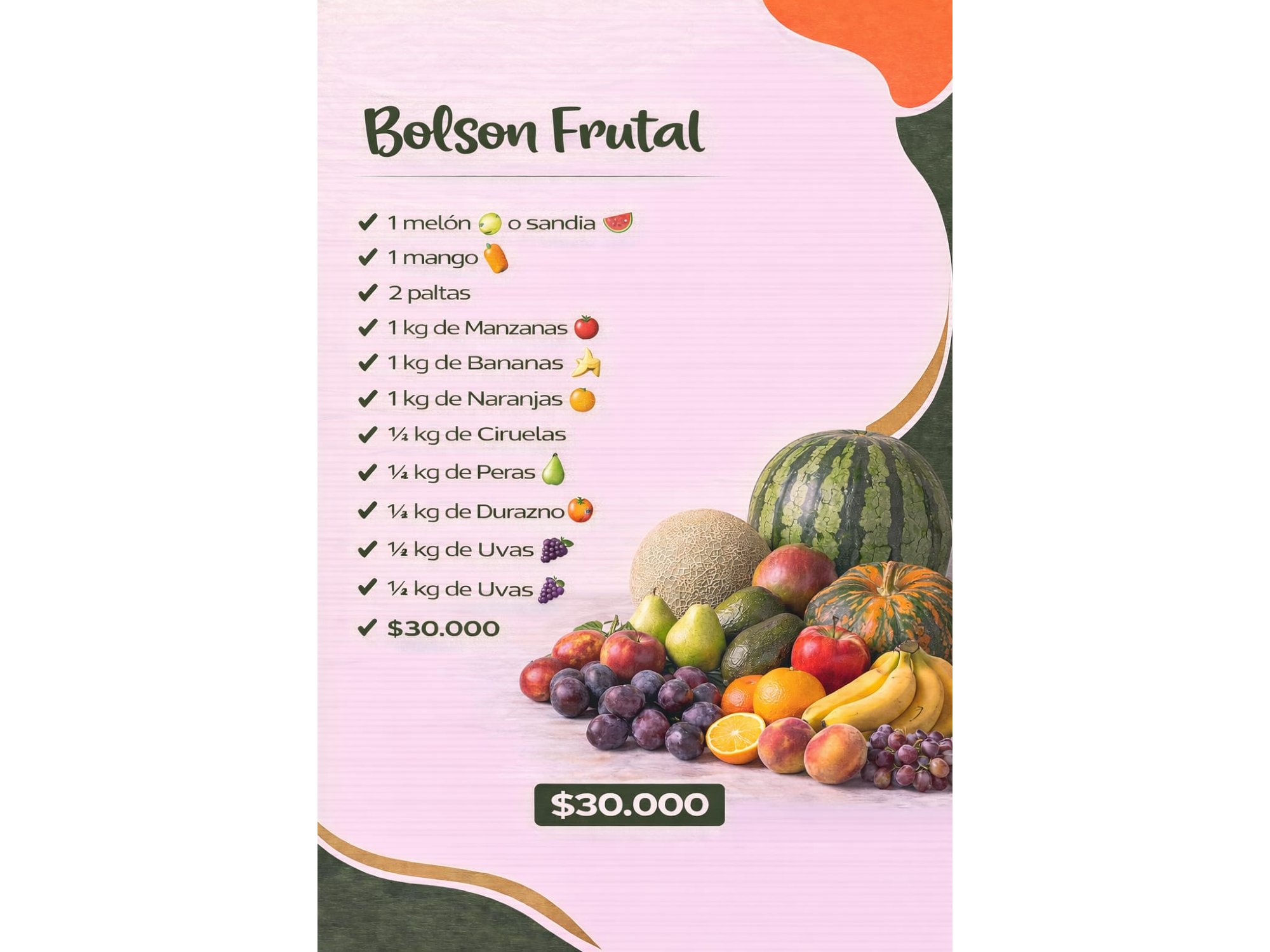 Bolsón Frutal 2026🍉🍊