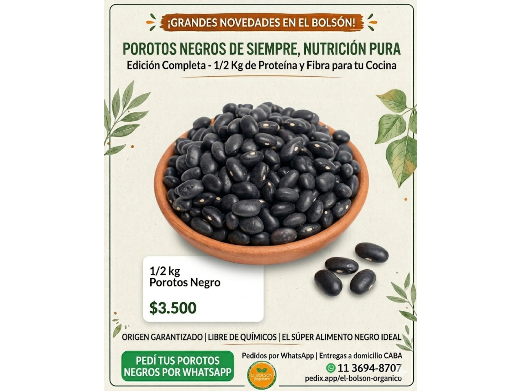 Porotos Negro × 1/2 kg