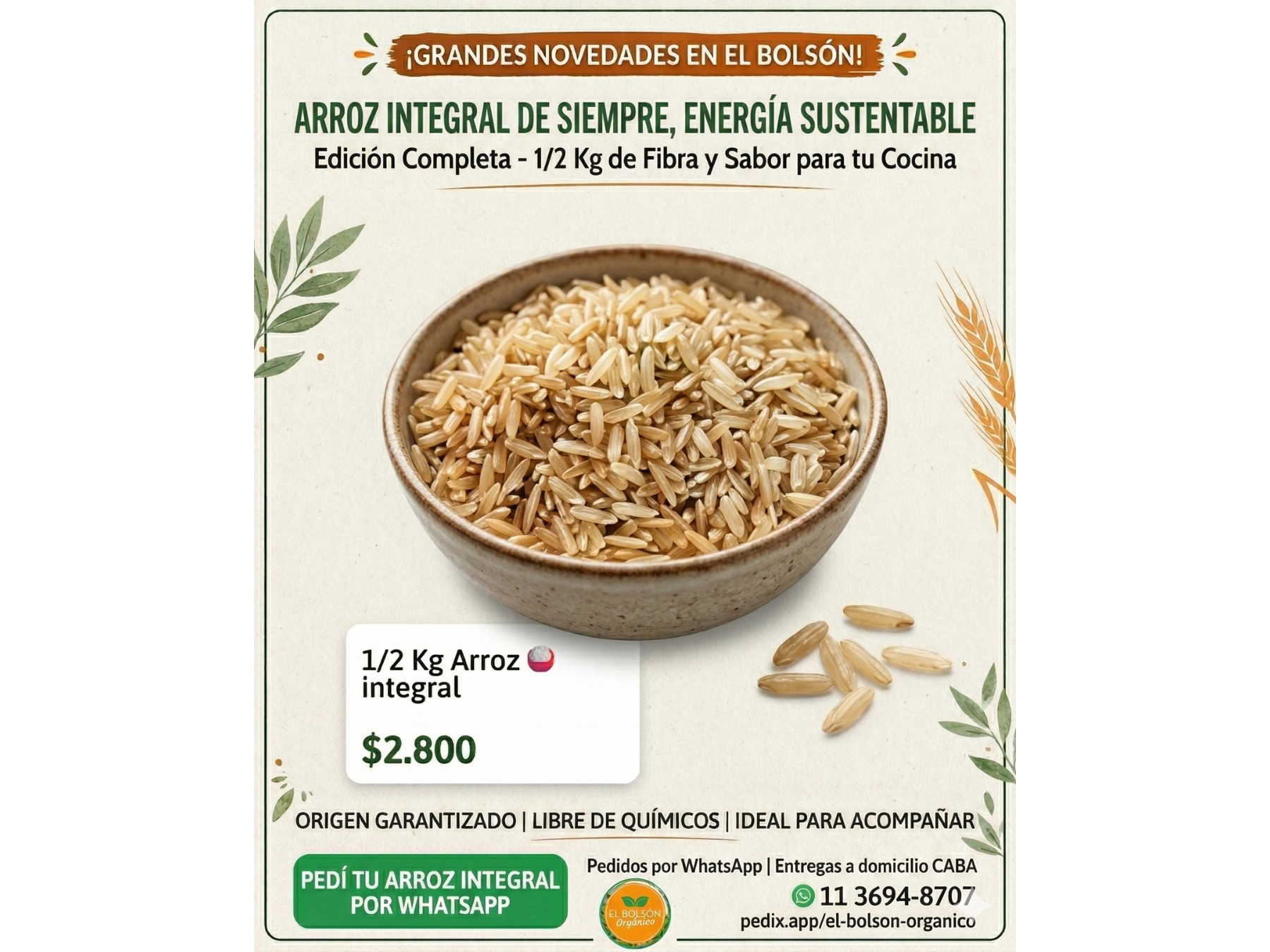 1/2 Kg Arroz 🍚 integral