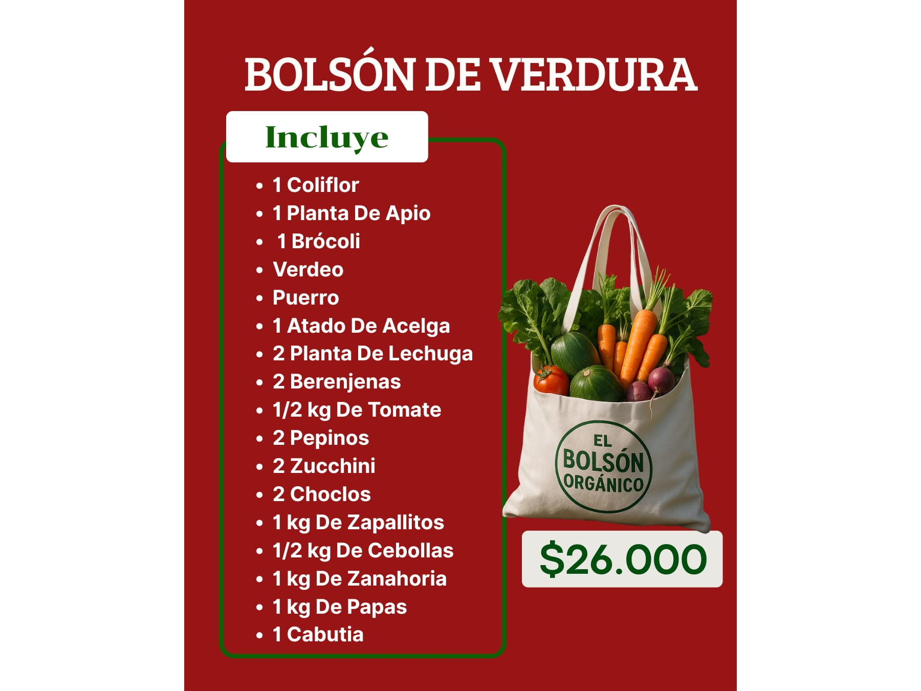 Bolsón de verdura