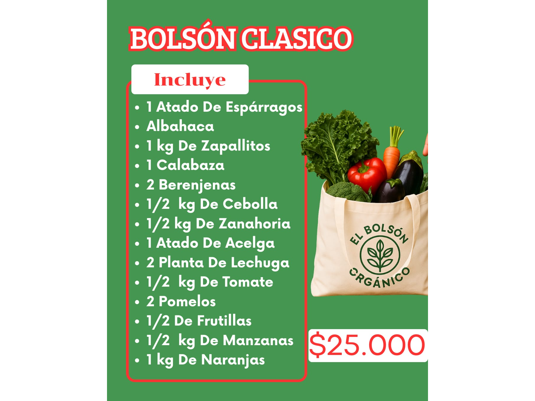 Bolsón clásico Mas 30 Huevos
