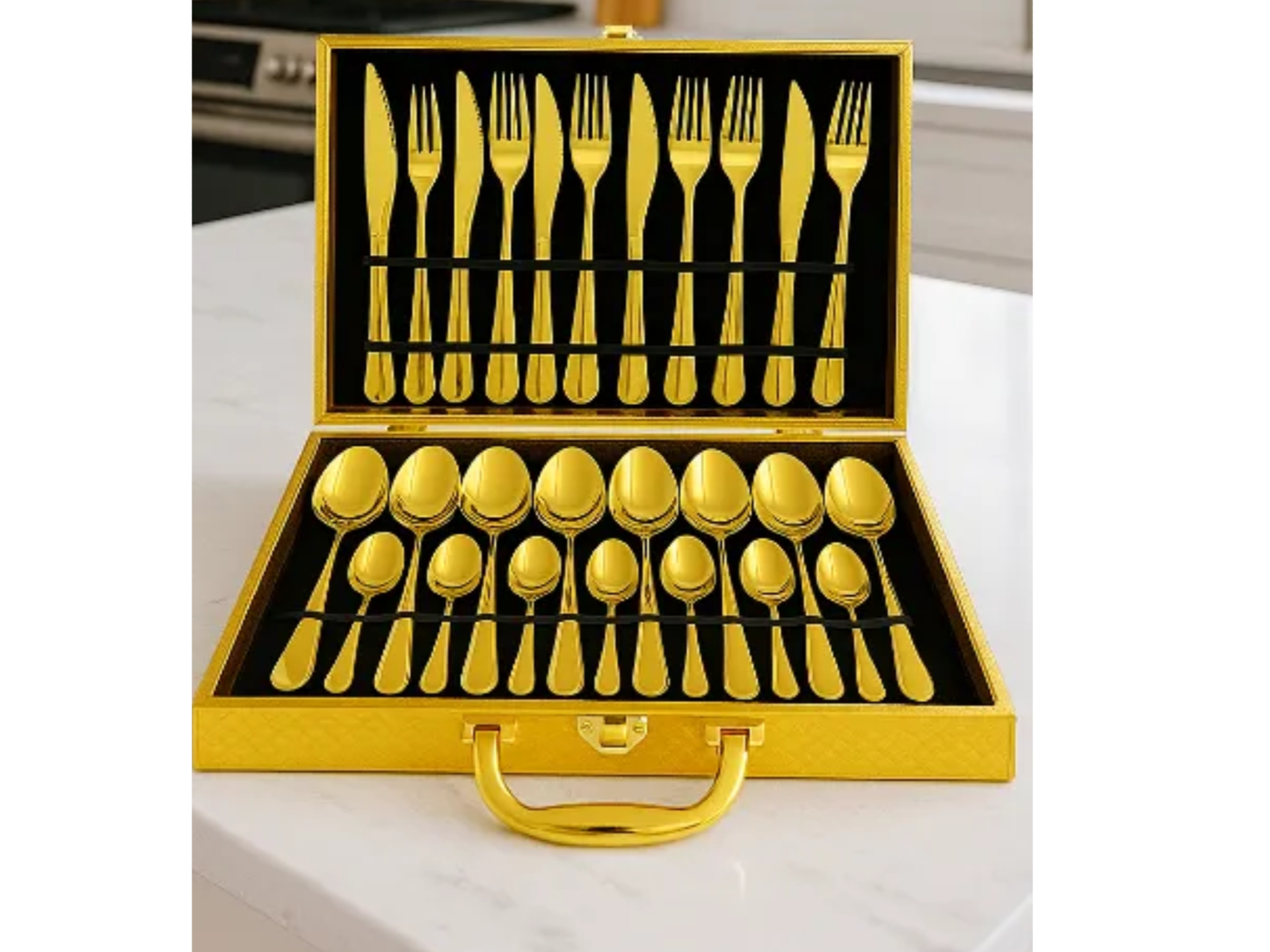 Set de cubiertos Dorados