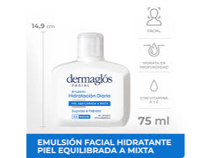 Dermaglos f hid equilibrada mixta em 75ml