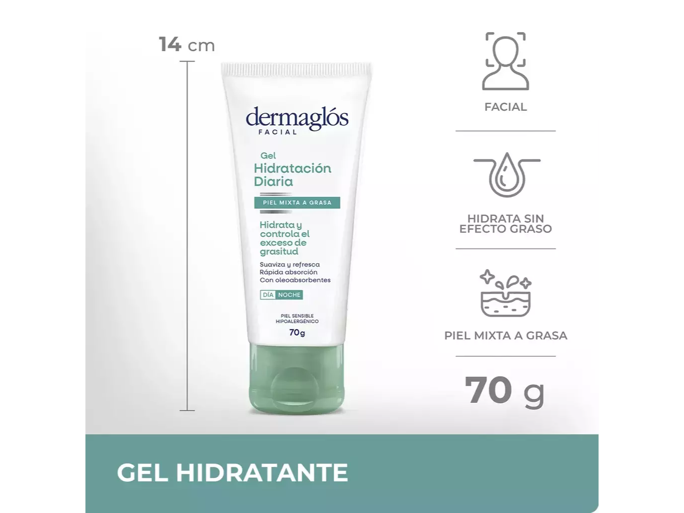 Dermaglos f hid p mix a grasa gl 70g