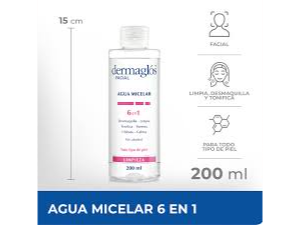 Dermaglos f agua micelar 250ml