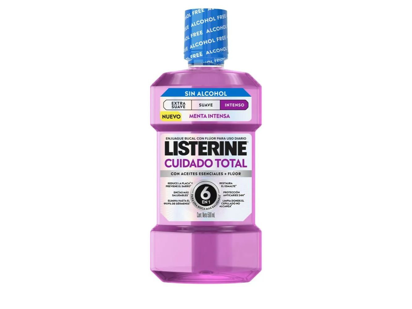 Enjuague Bucal  Zero Listerine Total Care Intensa x 500 ml SIN ALCOHOL