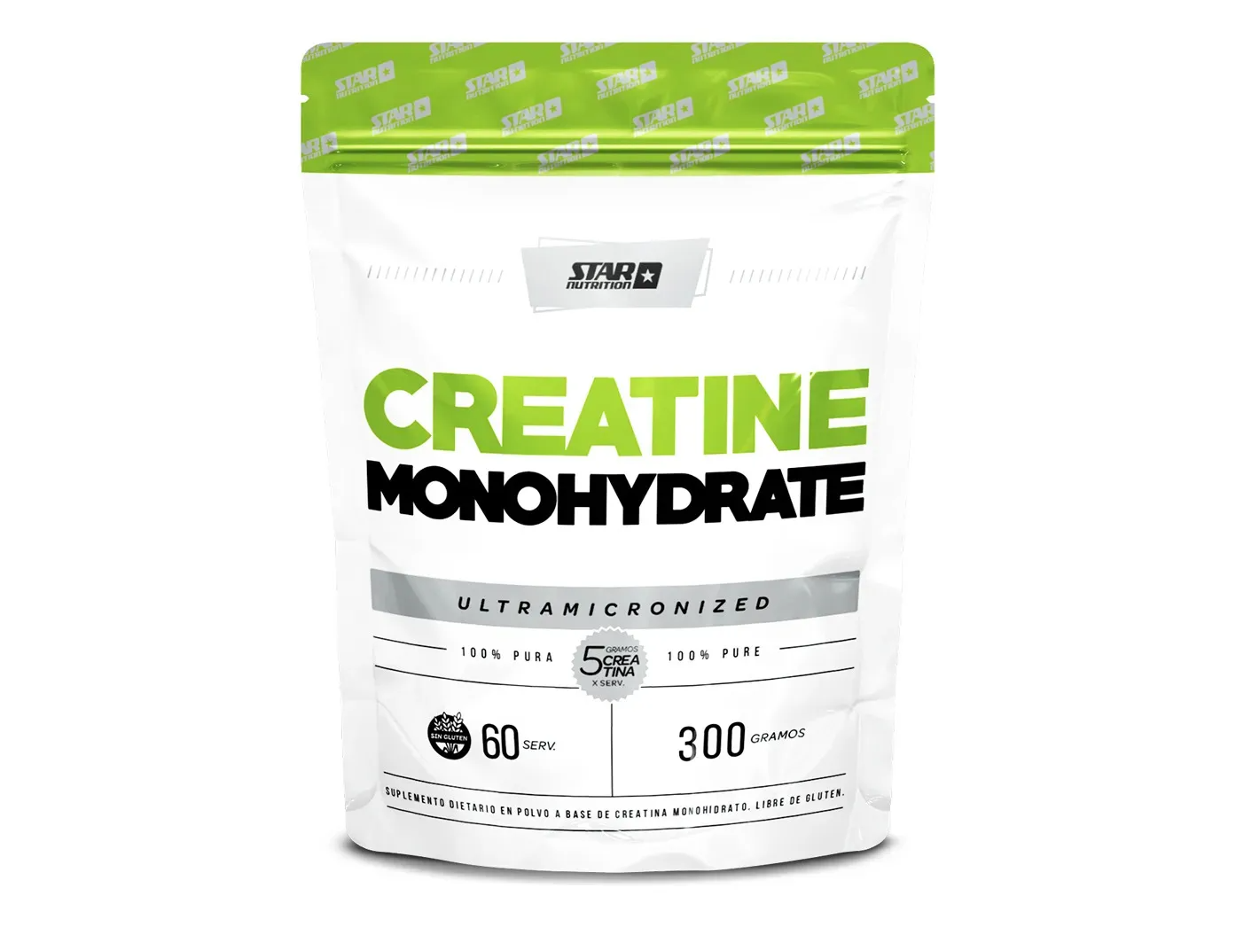 Creatina Star Nutrition Doypack 100% pura polvo sin sabor 300gr