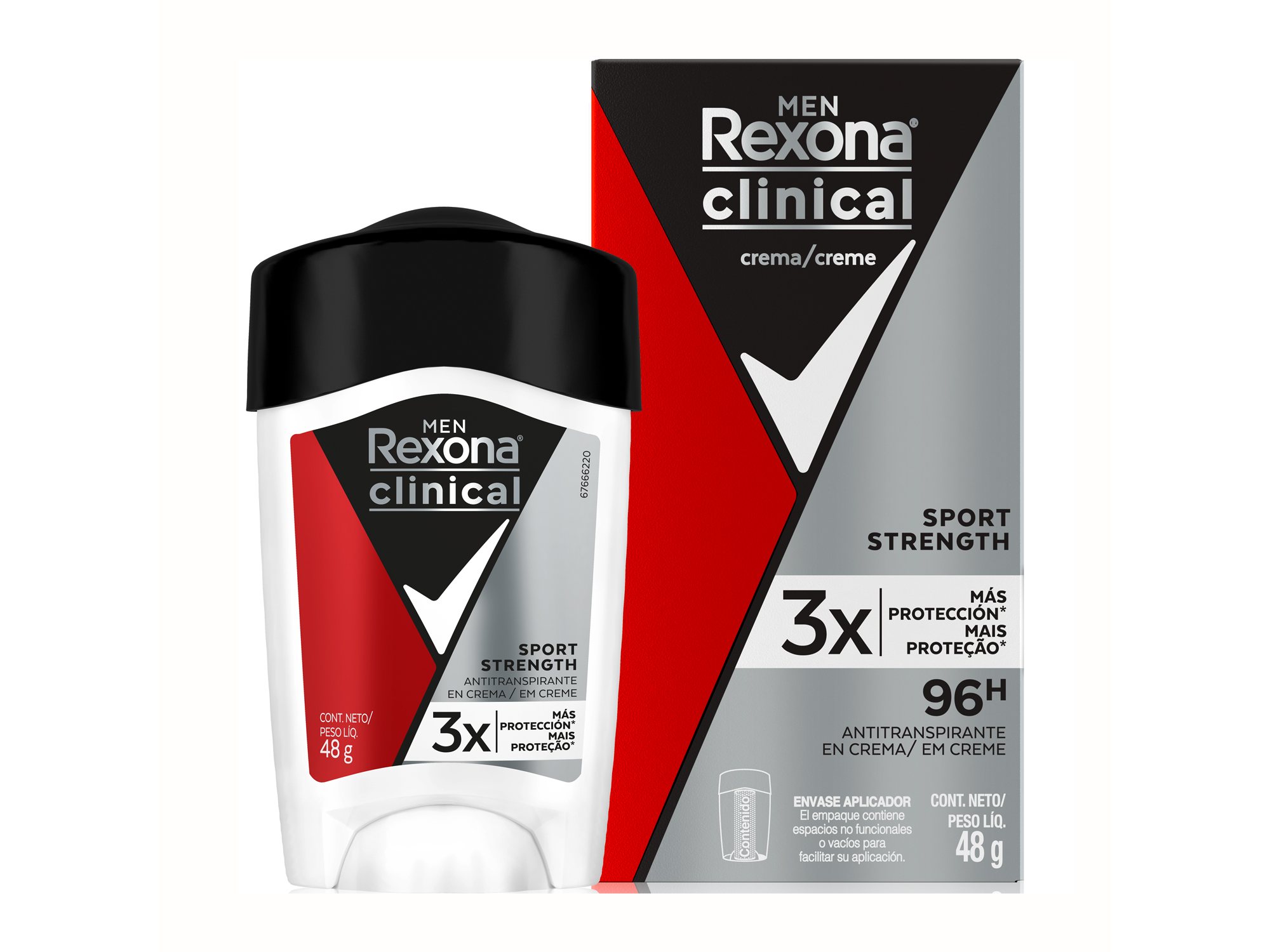 Antitranspirante REXONA clinical sport strength 48g Hombre