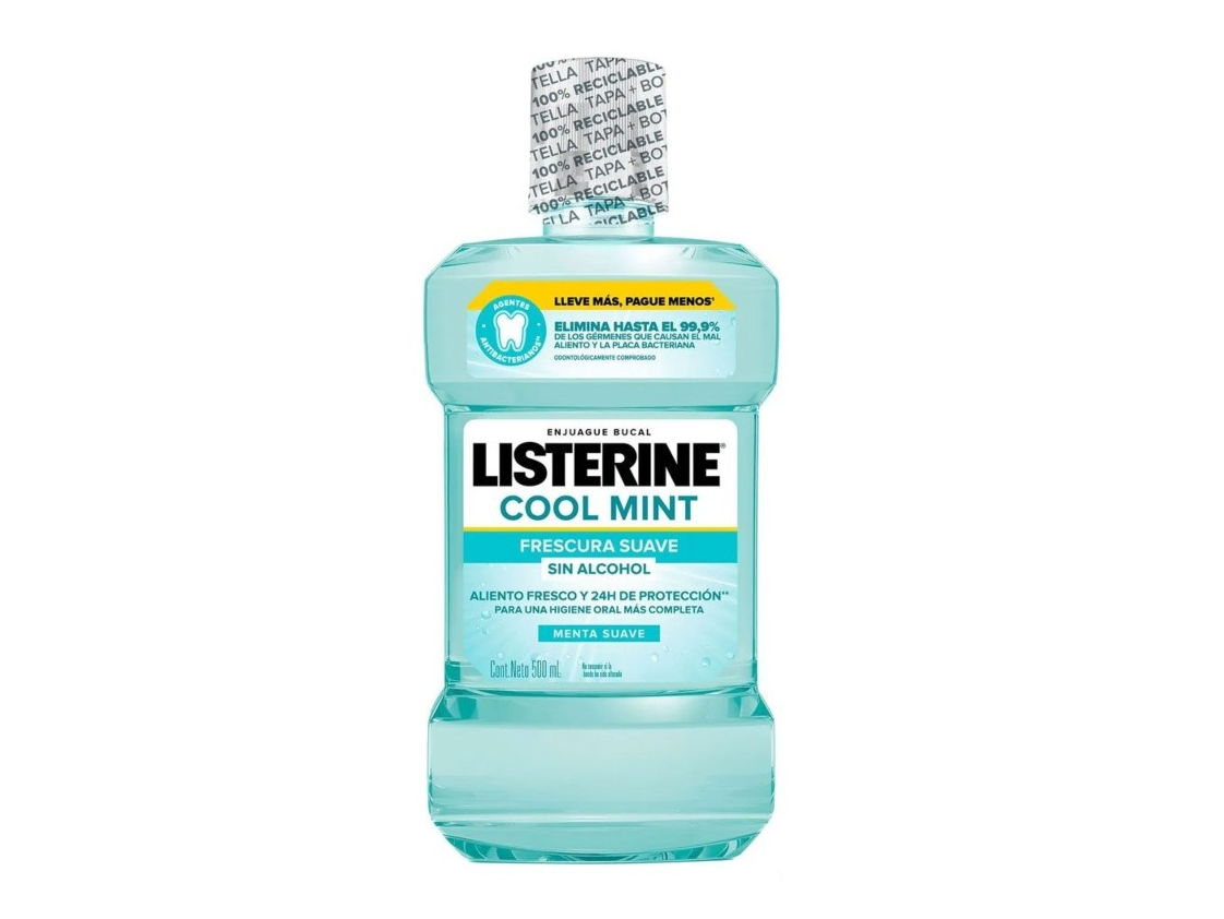 Listerine Enjuague Zero Menta Suave X 500ml