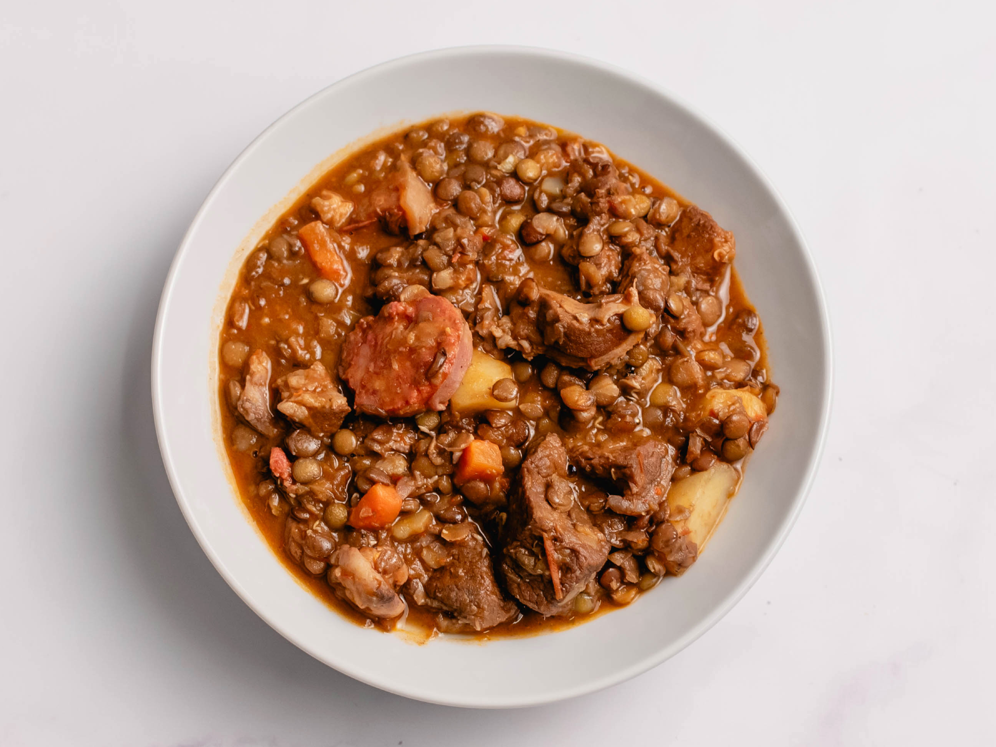 Guiso de lentejas y carne