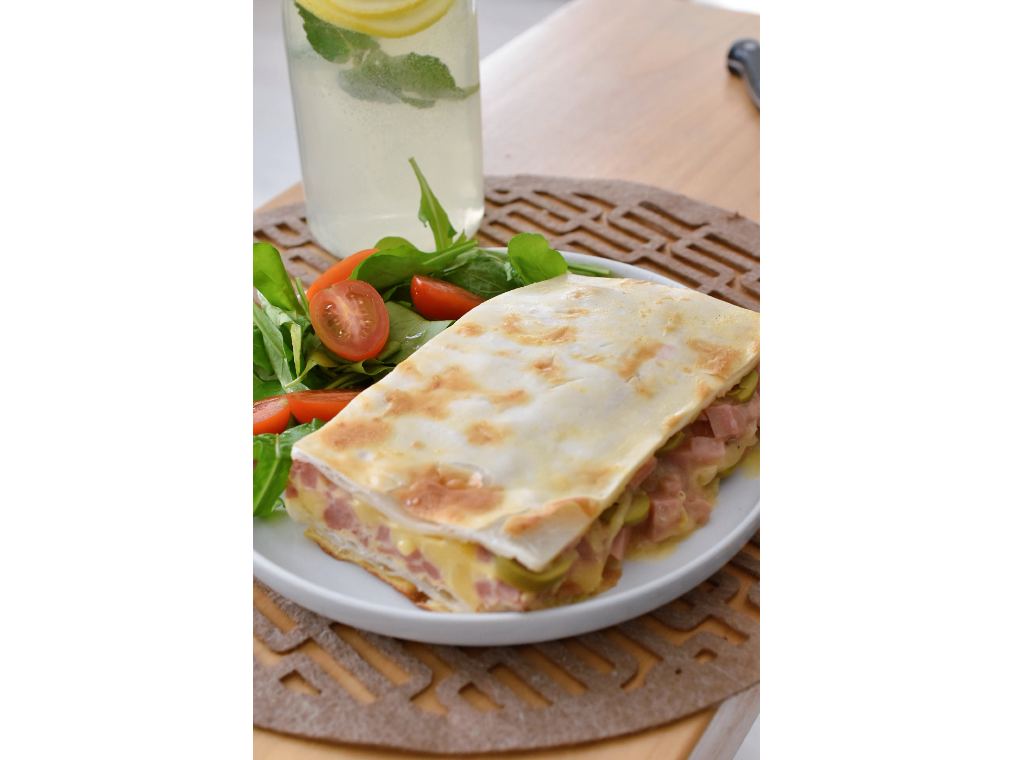 Tarta de jamón y queso