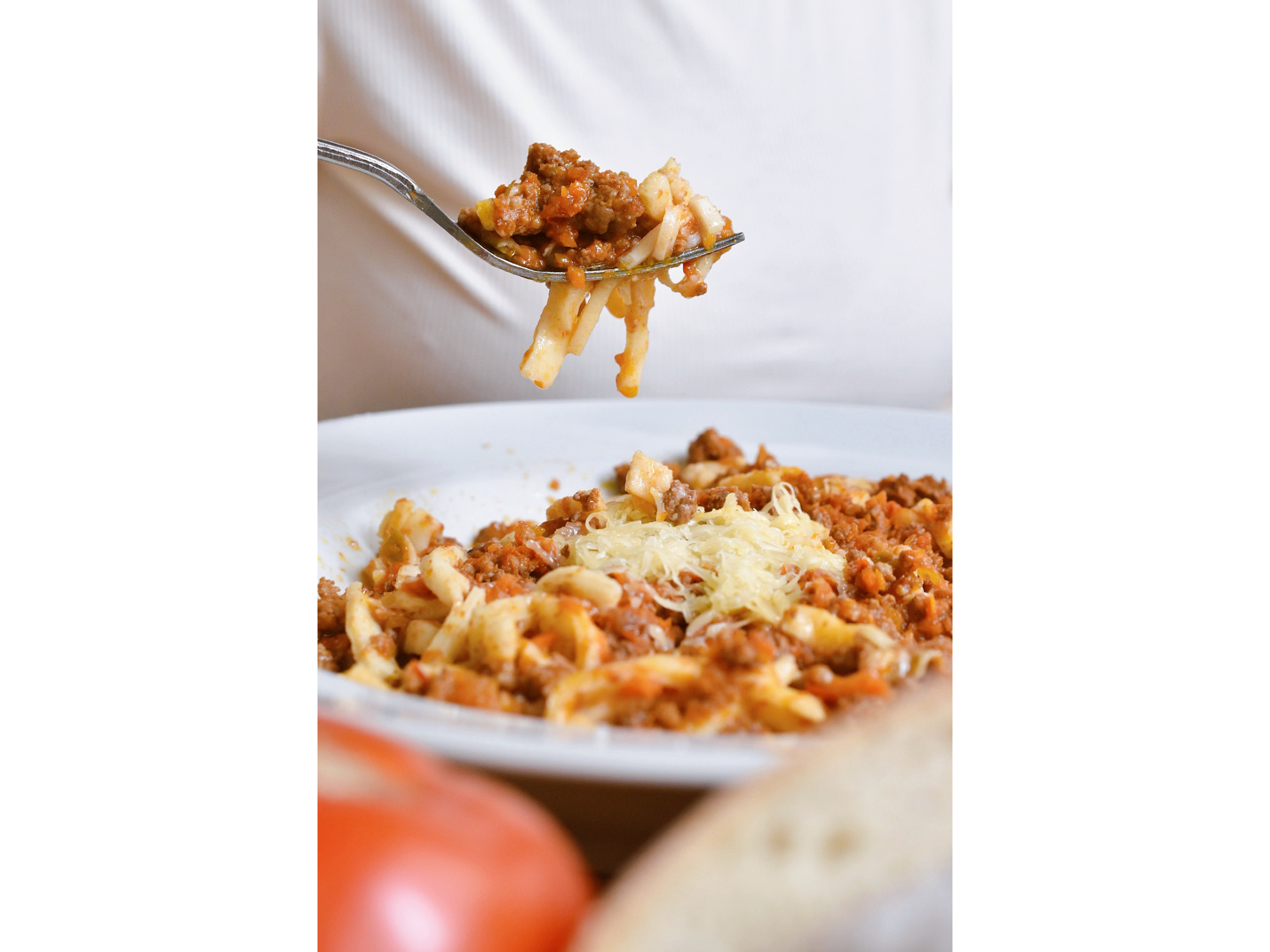 Fideos con salsa bolognesa