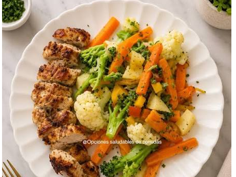 PANACHE DE VERDURA CON BIFE DE POLLO