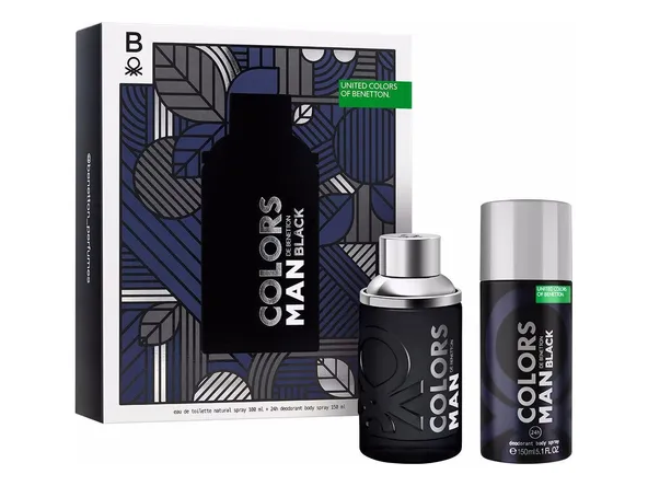 Set Colors Man Black Benetton 100ml + aerosol