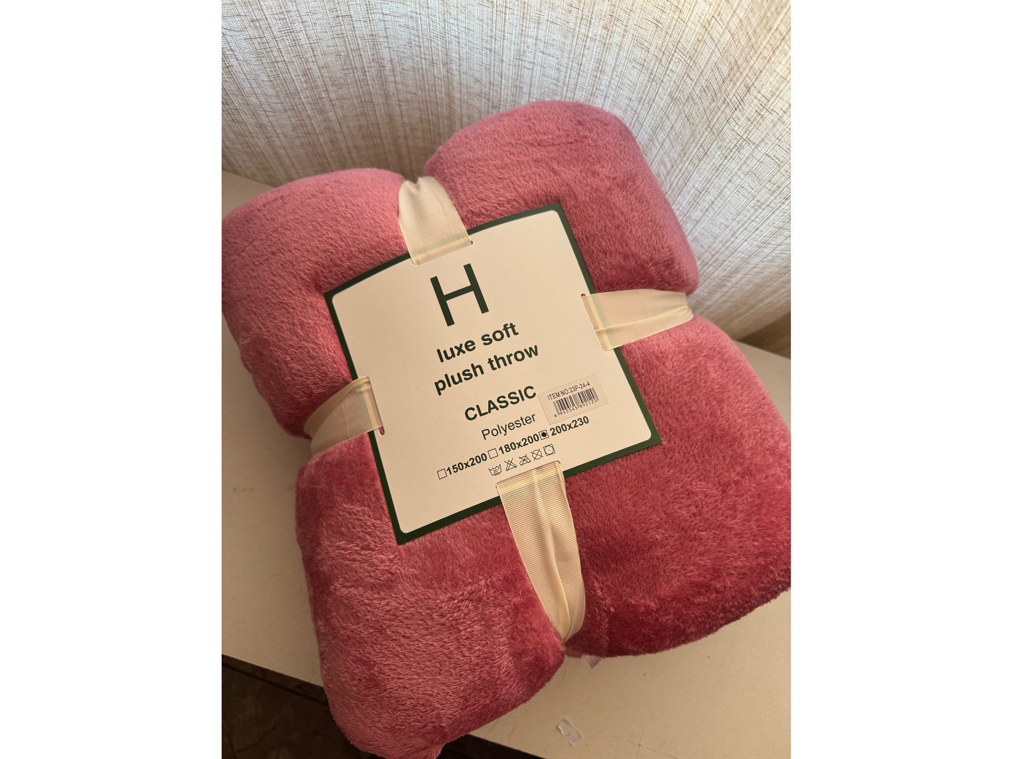 Frazada lisa 2 x 2,3 m (rosa claro)