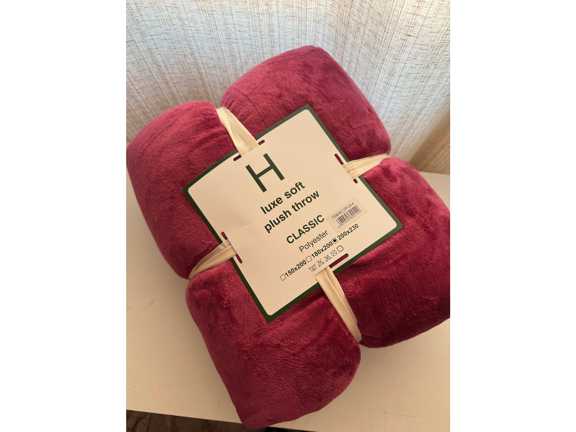 Frazada lisa 2 x 2,3 m (rosa oscuro)