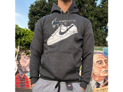 Canguro estampado gris oscuro