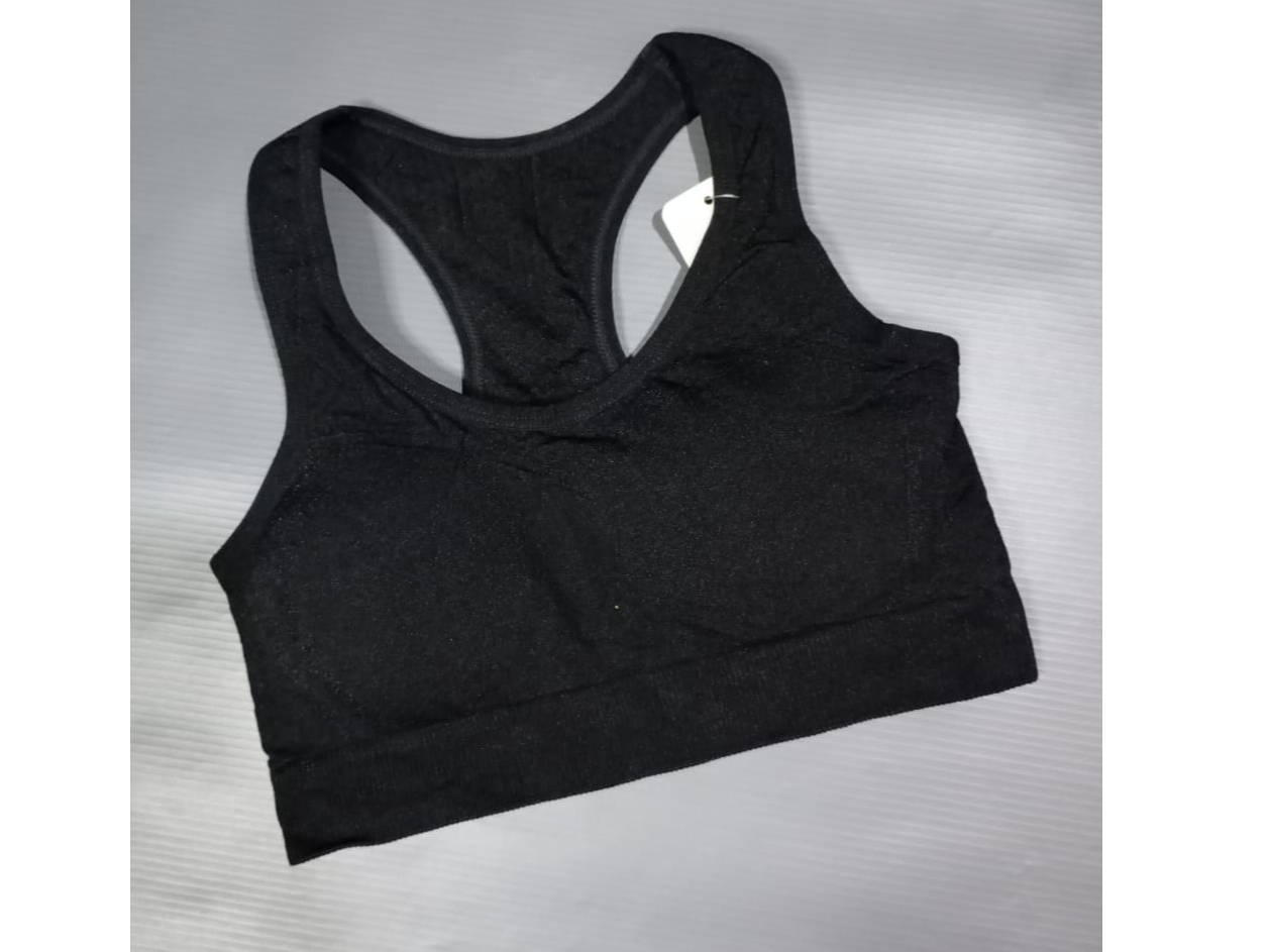 Seamless Micro Capi negro - Top Sin Costura