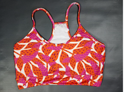 Palm print naranja con fucsia