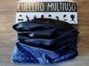 Negro con puntos azules Frizado
