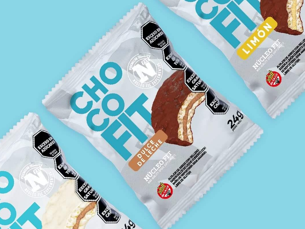 ALFAJOR CHOCOFIT  RELLENO DULCE DE LECHE CON BAÑO CHOCOLATE NEGRO