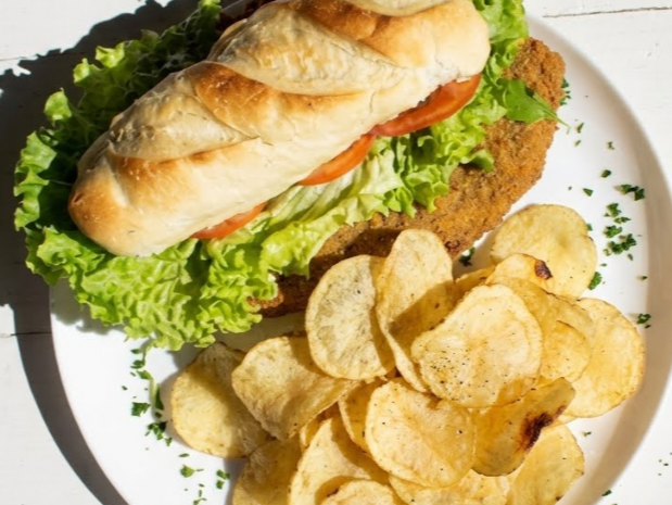 Sandwich de milanesa de Cucine della pasta