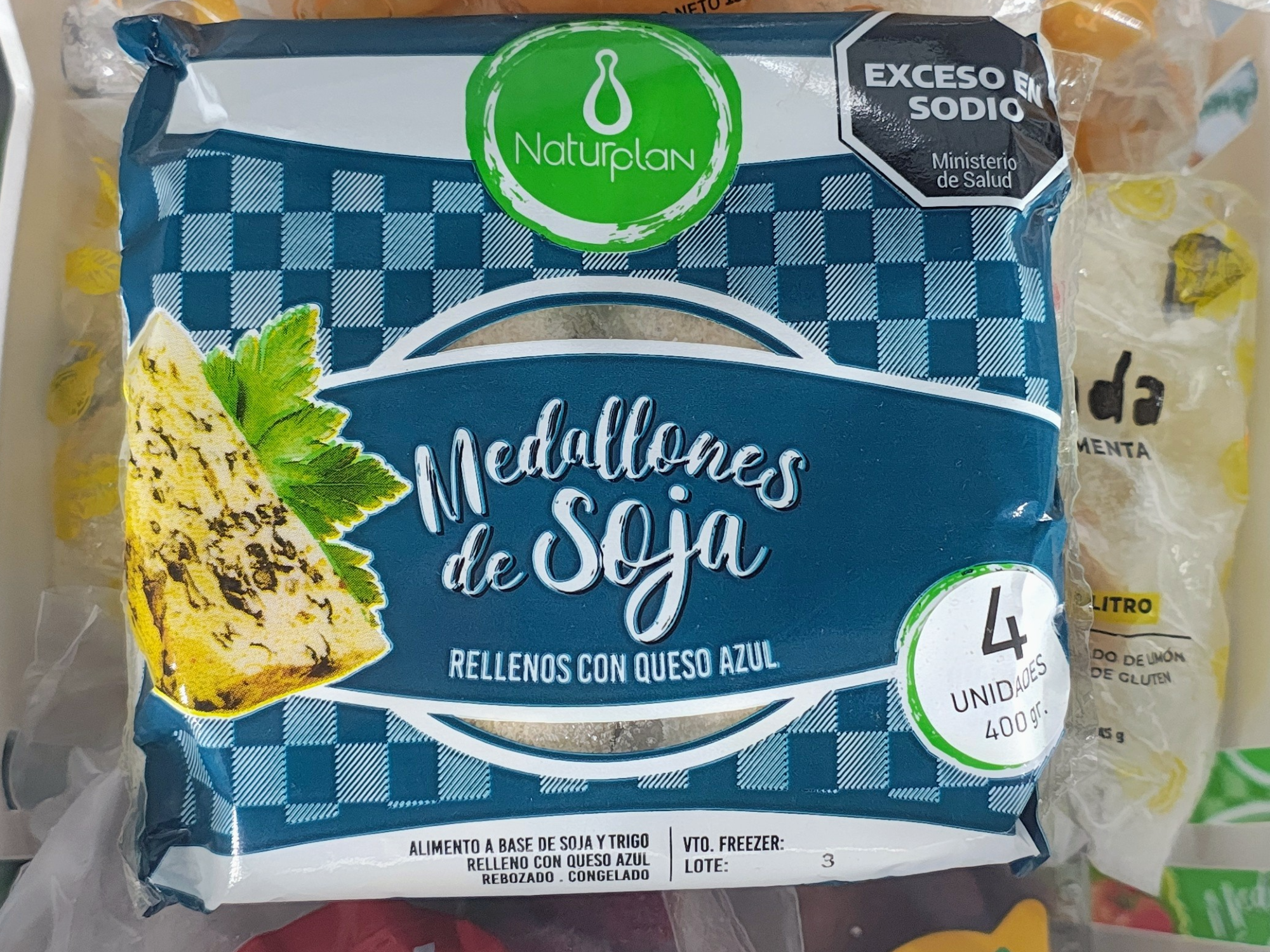 Medallones de soja rellenos (Queso Azul)