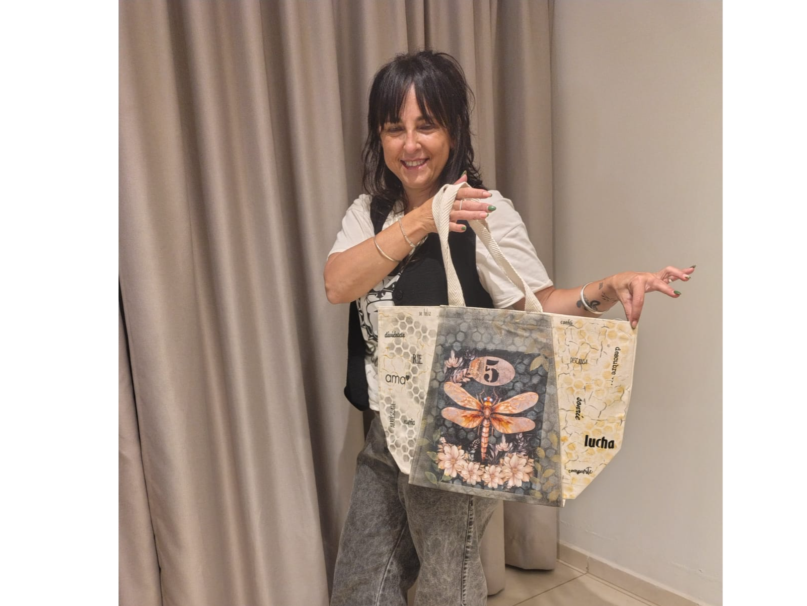 SEMINARIO TOTE BAG 18-04-2026 // SILVIA // BOLSO GABARDINA CON BOLSILLO 40 X 50.