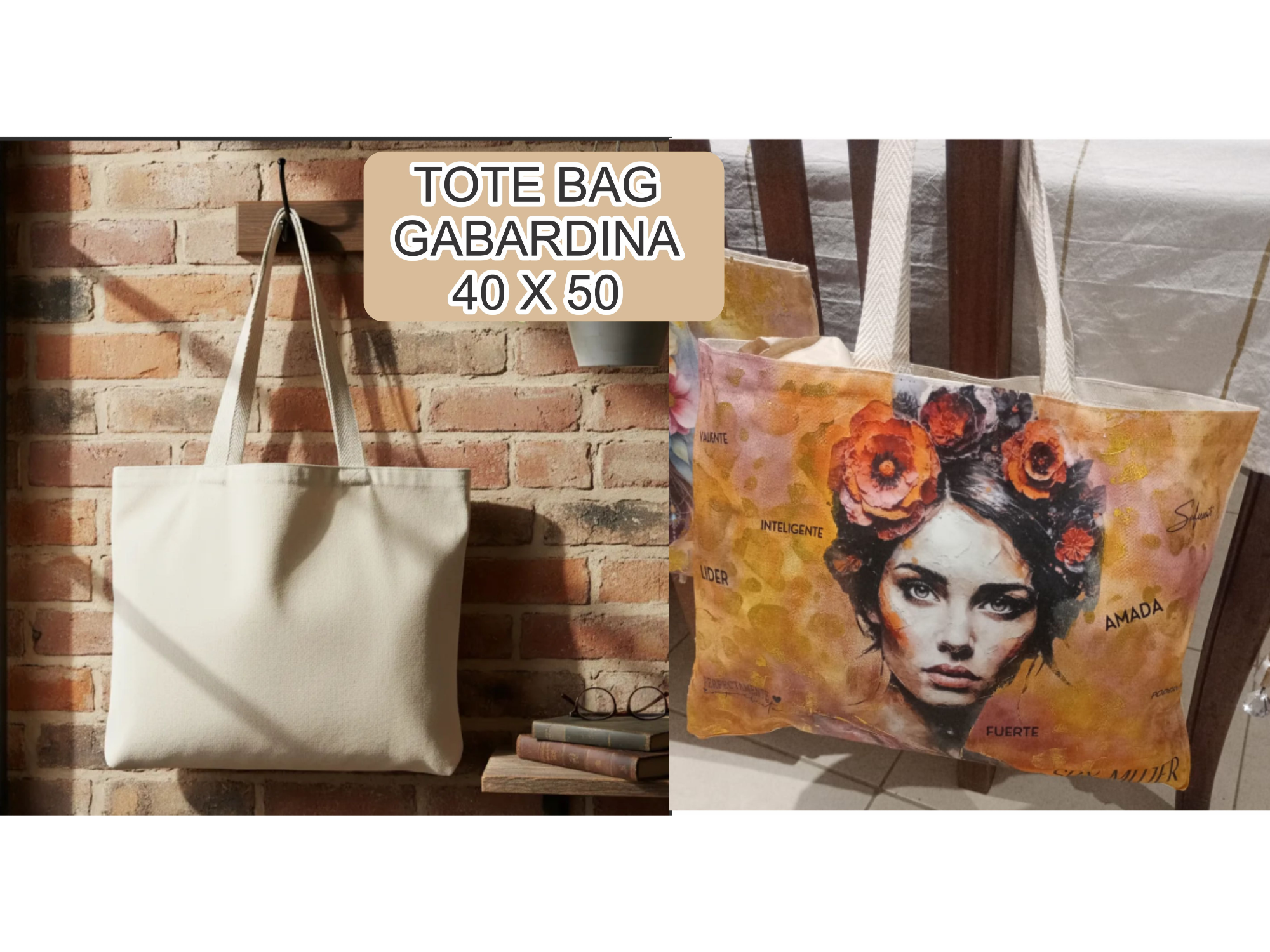 TOTE BAG GABARDINA 40 X 50