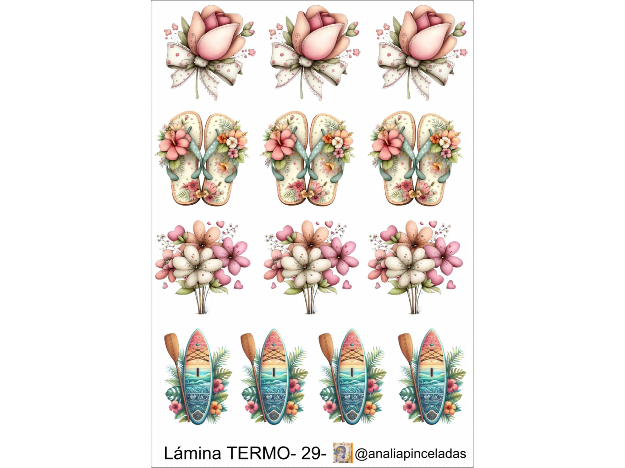 KIT 3 UNIDADES LAMINAS TERMOTRANSFERIBLES  20 X 30