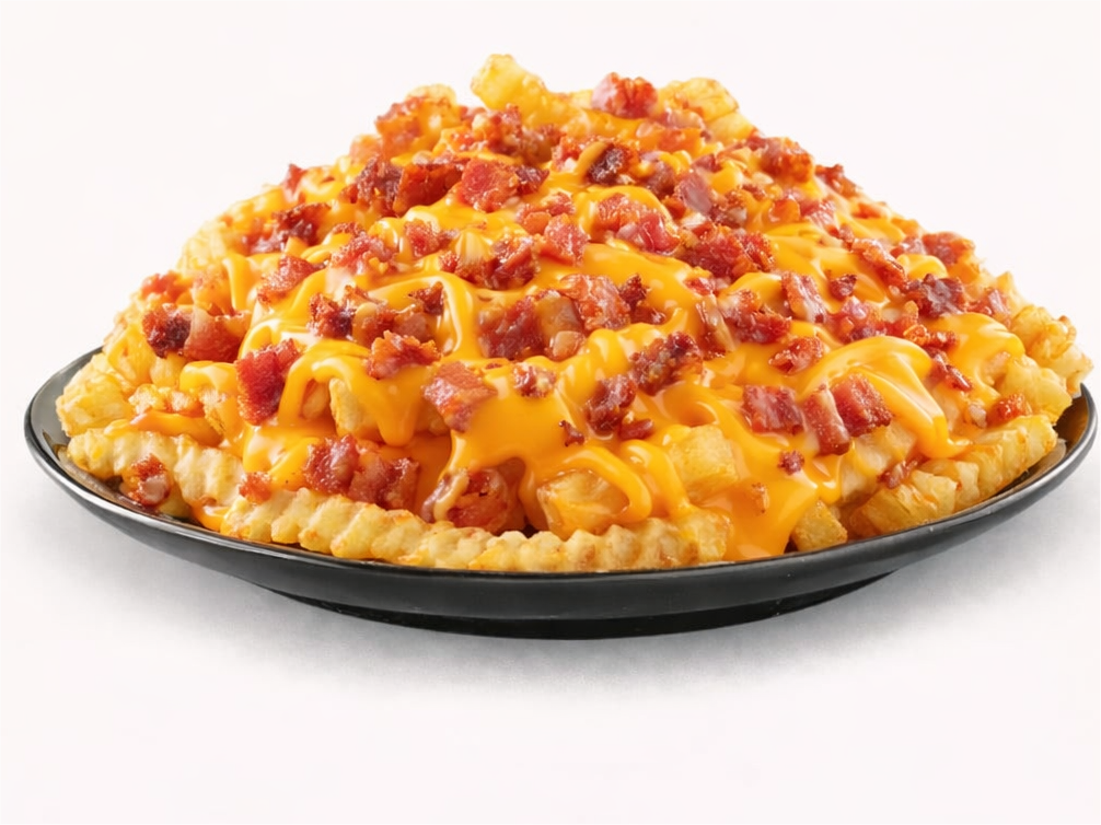 PORCIÓN DE PAPAS CON CHEDDAR Y PANCETA