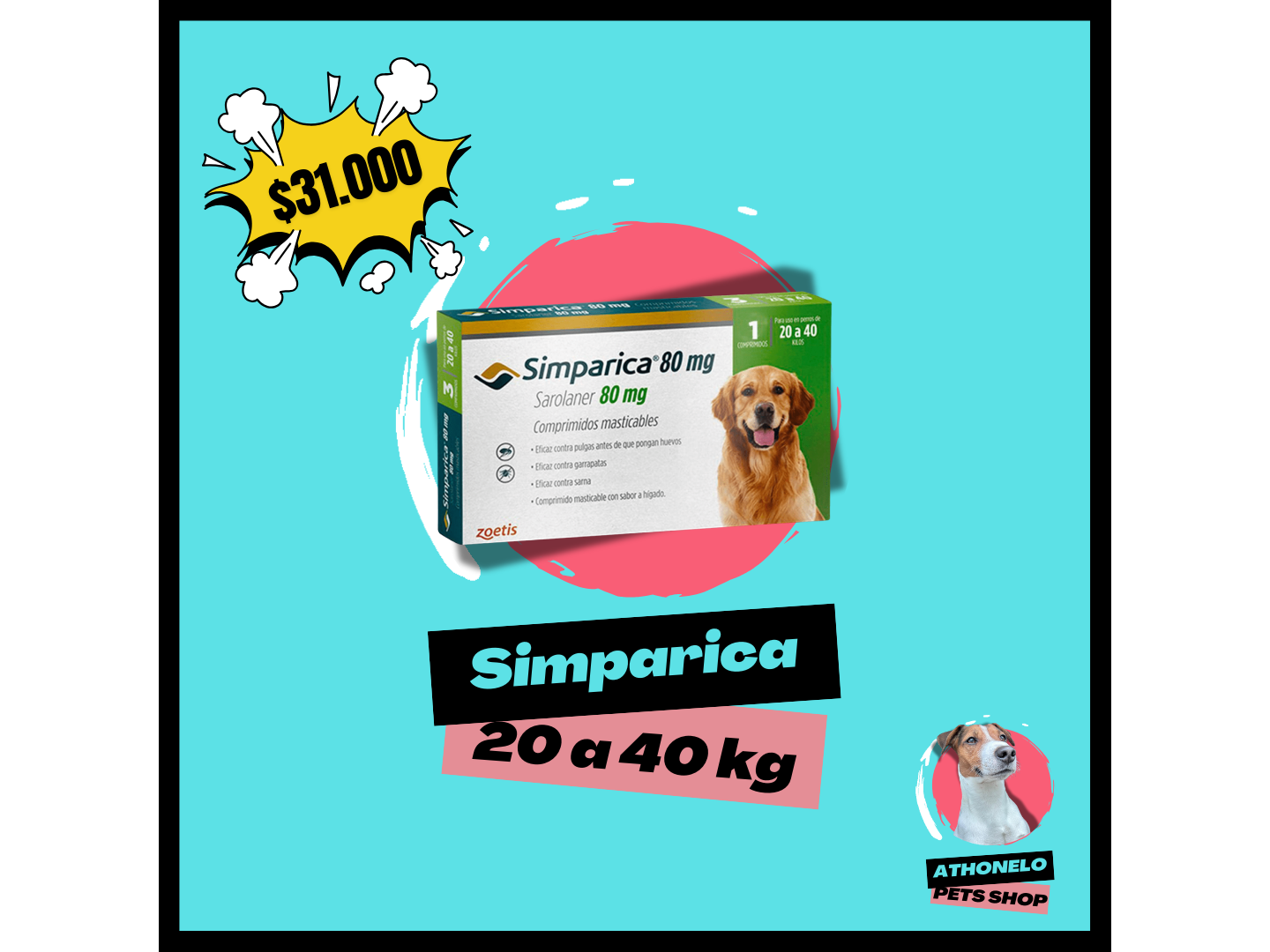 SIMPARICA de 20 a 40 kg