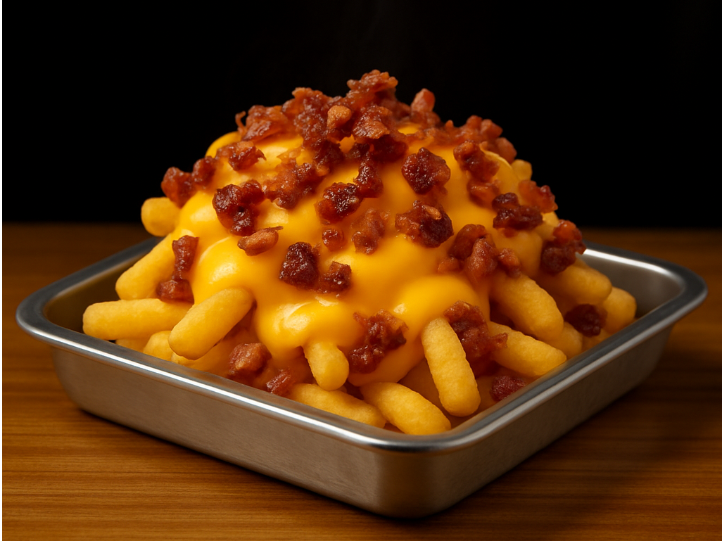 Papas Fritas C/Cheddar y Bacon