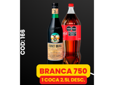 Branca 750ml + 1 Coca 2.5l Desc.