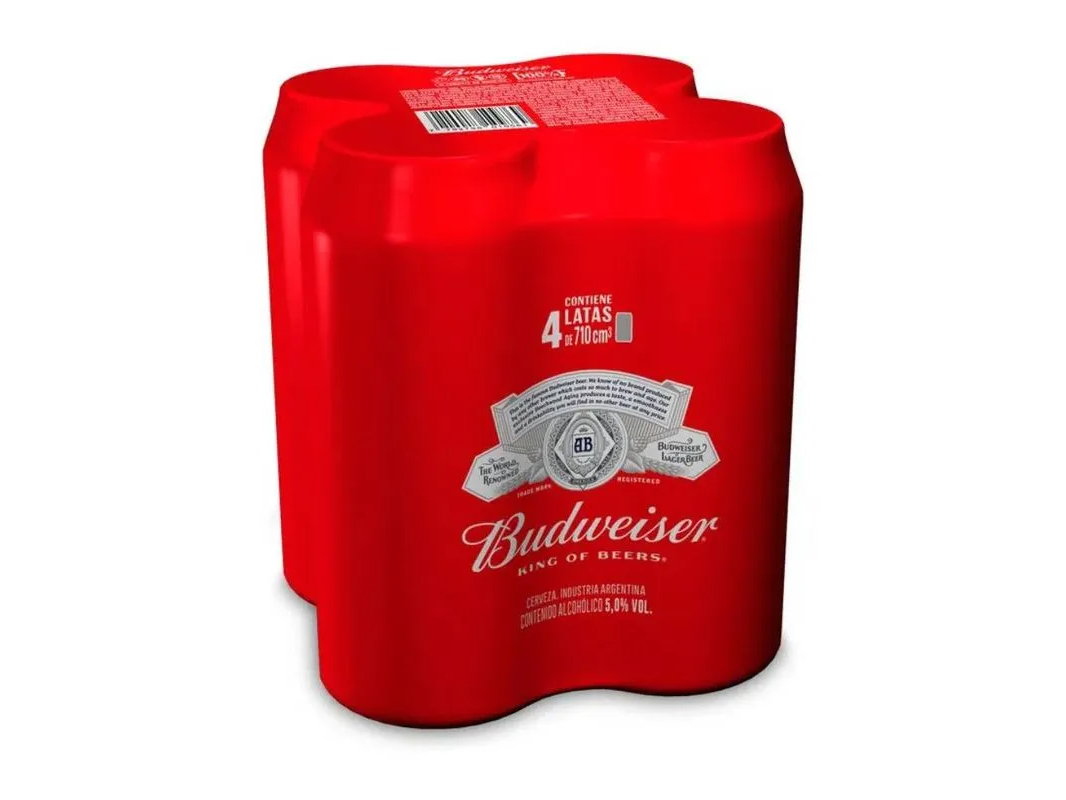 4 Pack Budweiser laton 710ml