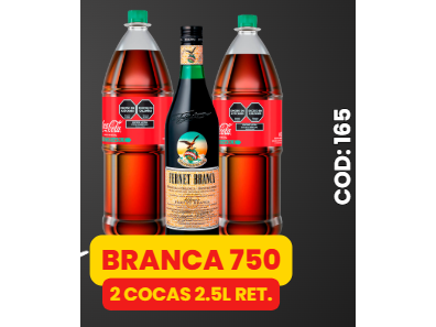 Branca 750ml + 2 Cocas 2.5l Ret.