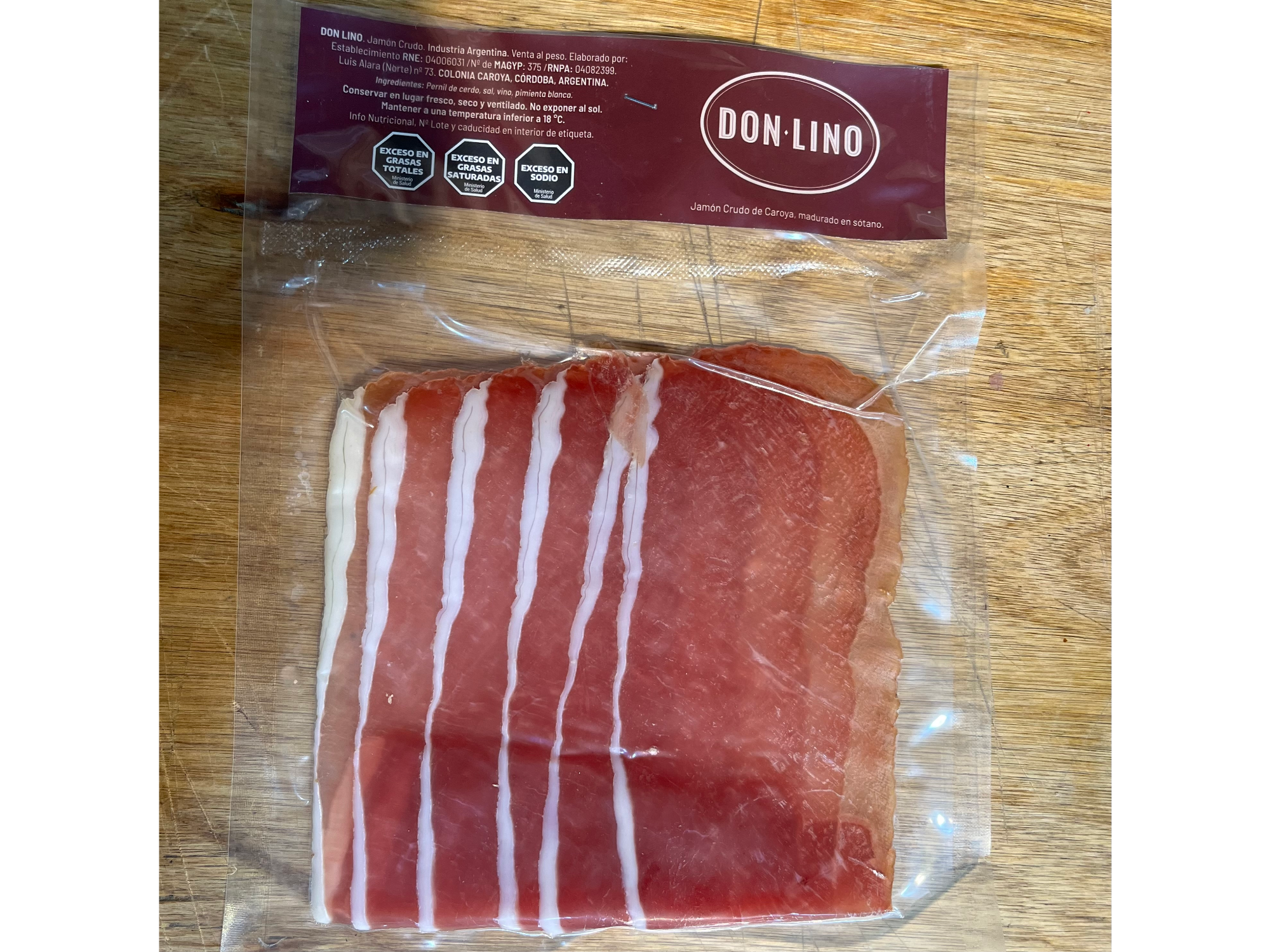Jamón crudo feteado DON LINO