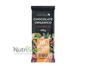 CHOCOLATE EN BARRA 70% ORGANICO AMARGO 100 grs