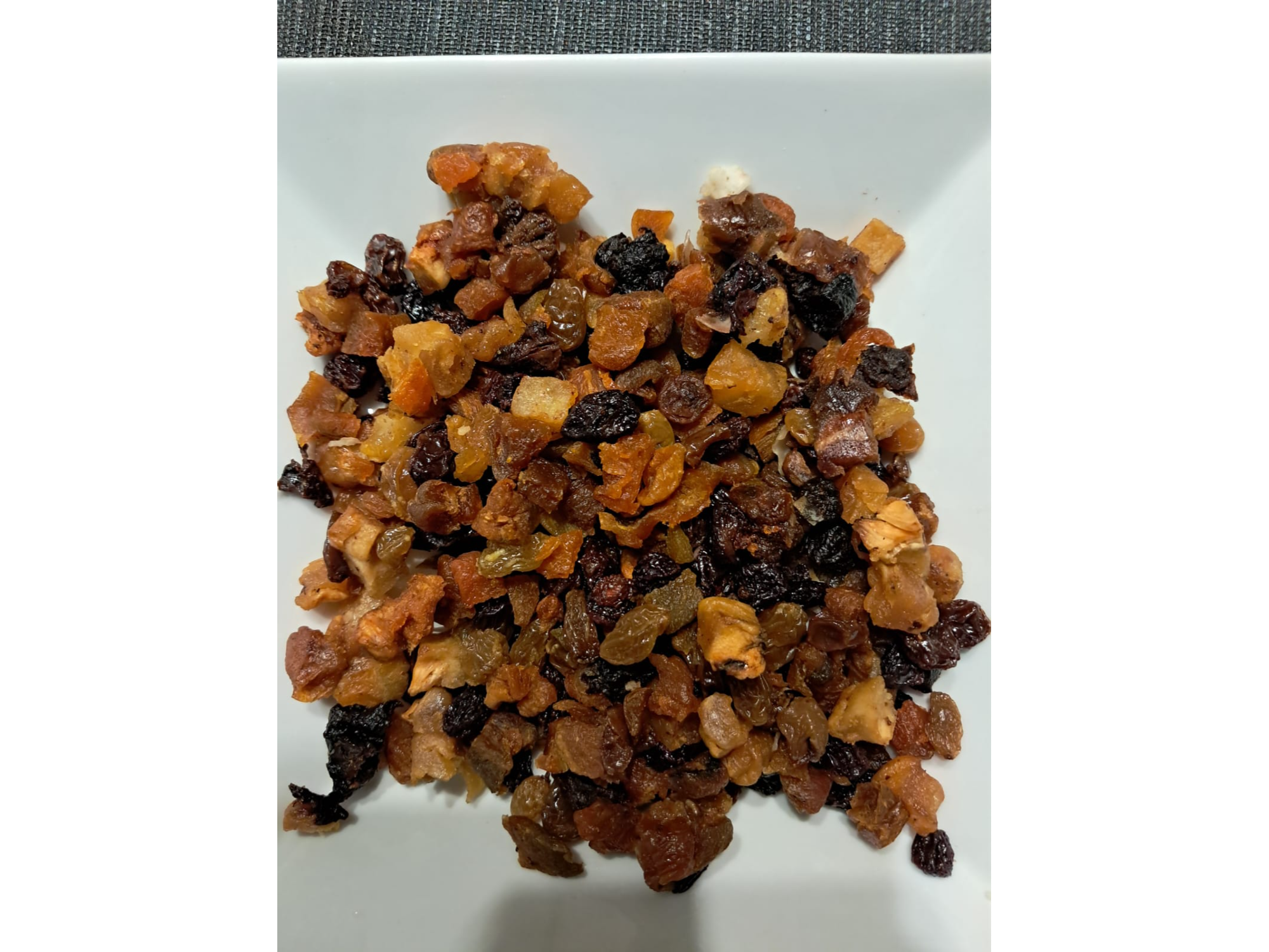 MIX DE FRUTAS  sin azucar agregada cortadas deshidratadas