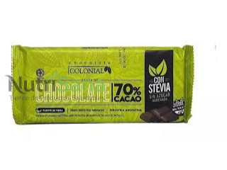 CHOCOLATE EN BARRA 70% CON STEVIA 100 GRS (sin tacc)