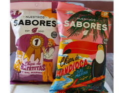 CHIPS DE BATATA o PAPA o MANDIOCA NUESTROS SABORES 80 grs varios sabores
