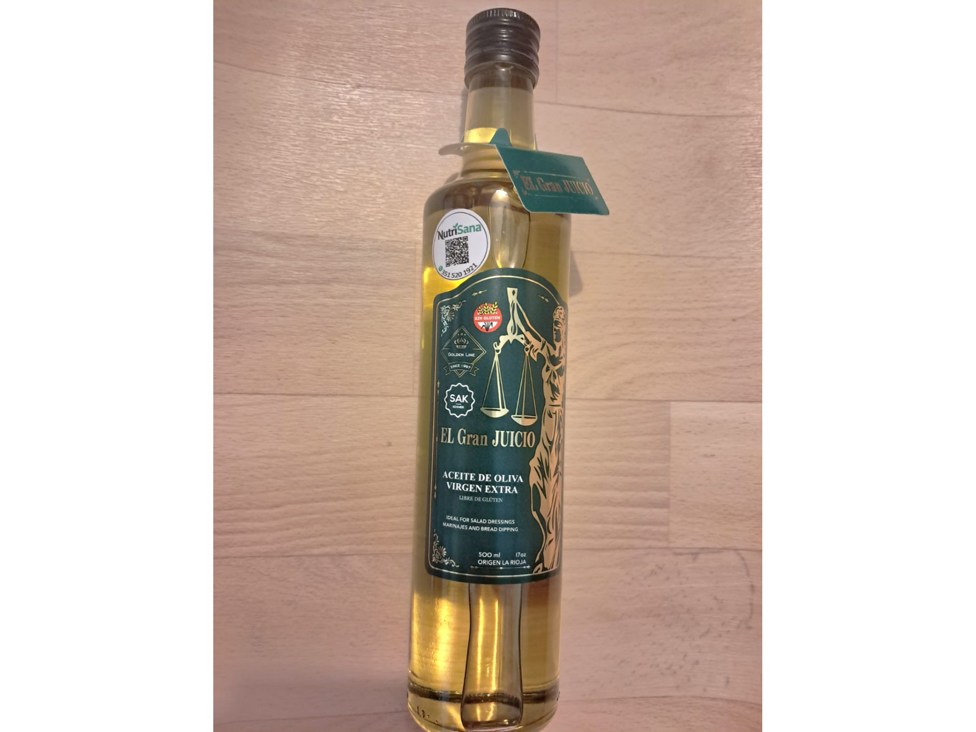 ACEITE OLIVA Extra virgen EL GRAN JUICIO envase de vidrio 500 cc