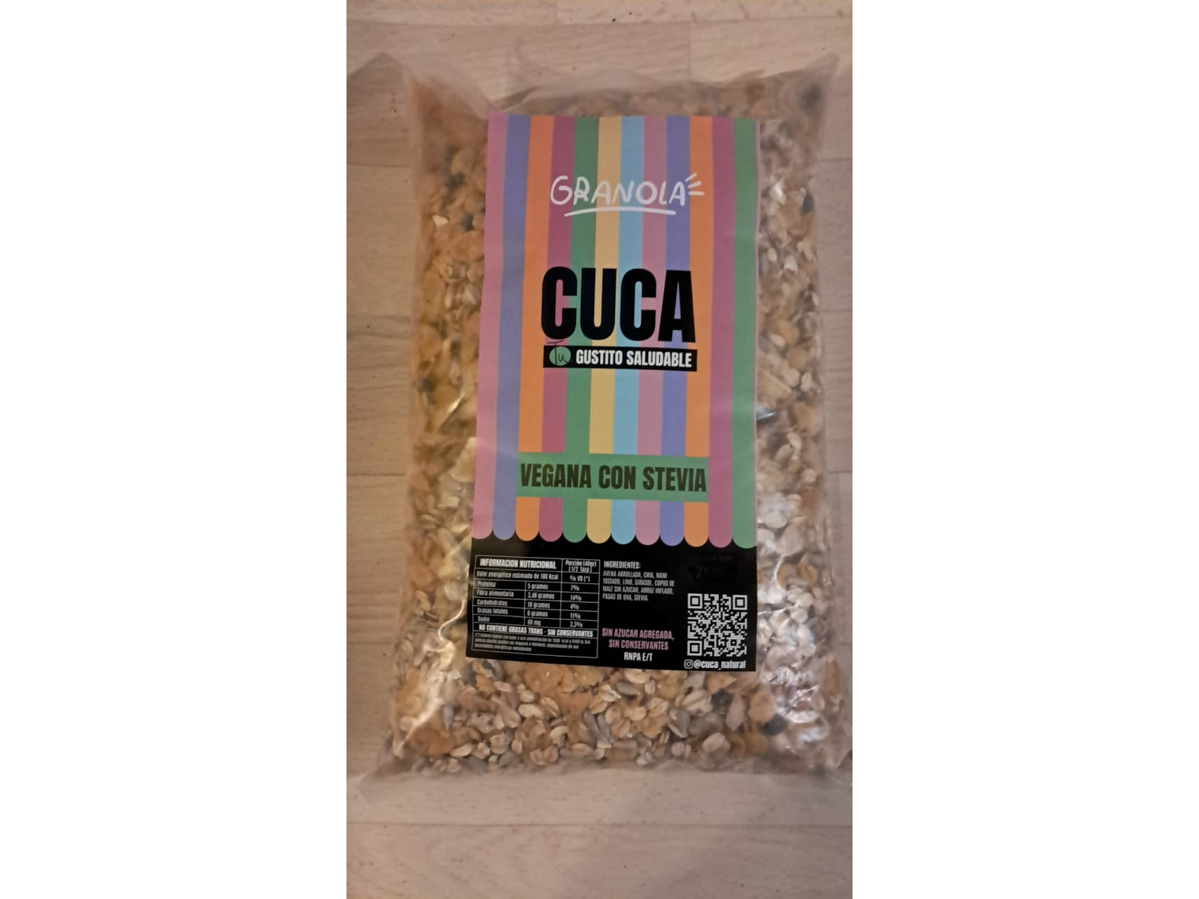 GRANOLA CON STEVIA VEGANA CUCA