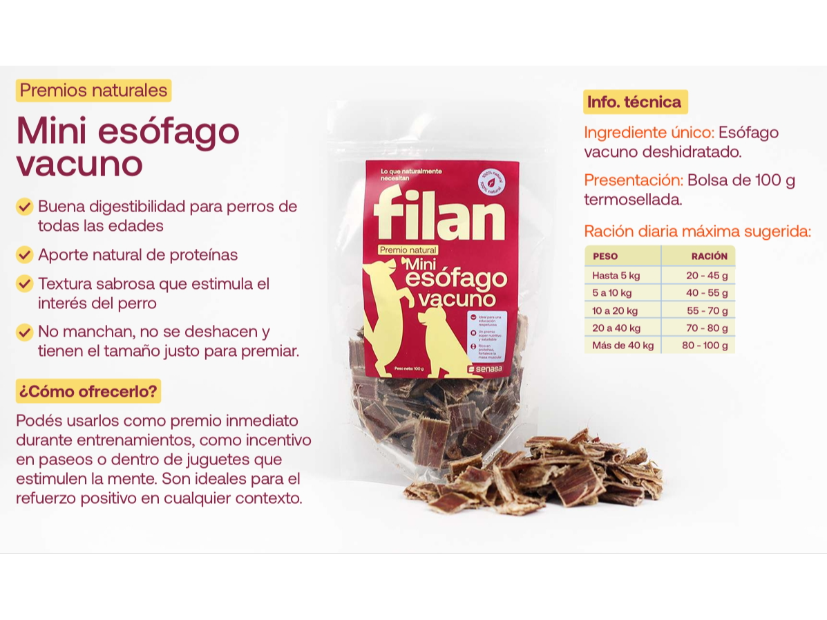 Trocitos de esofago deshidratado