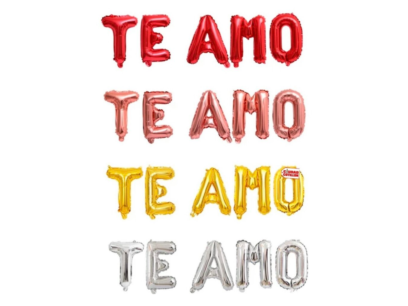 Globo frase te amo mayuscula varios colores x1
